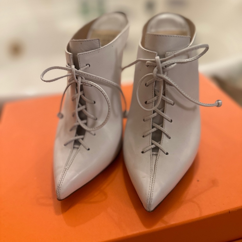 FRANCESCO RUSSO Lace-up leather mules